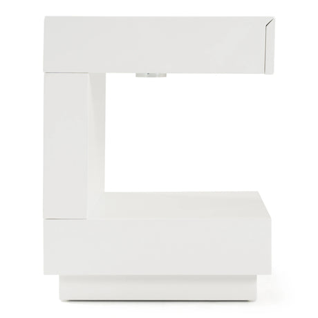 Esso Modern White Glossy Tall Nightstand - galleria furniture outlet