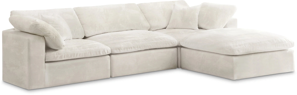Cozy Cream Velvet Cloud Modular Sectional