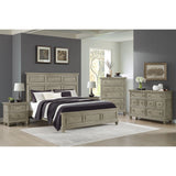 Whit-Ash Bedroom Set with 2 Nightstands in Light Grey