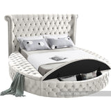 Luxus Cream Velvet Queen Bed (3 Boxes)