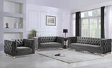 Michelle Grey Velvet Loveseat