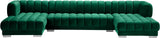 Gwen Green Velvet 3pc. Sectional (3 Boxes)