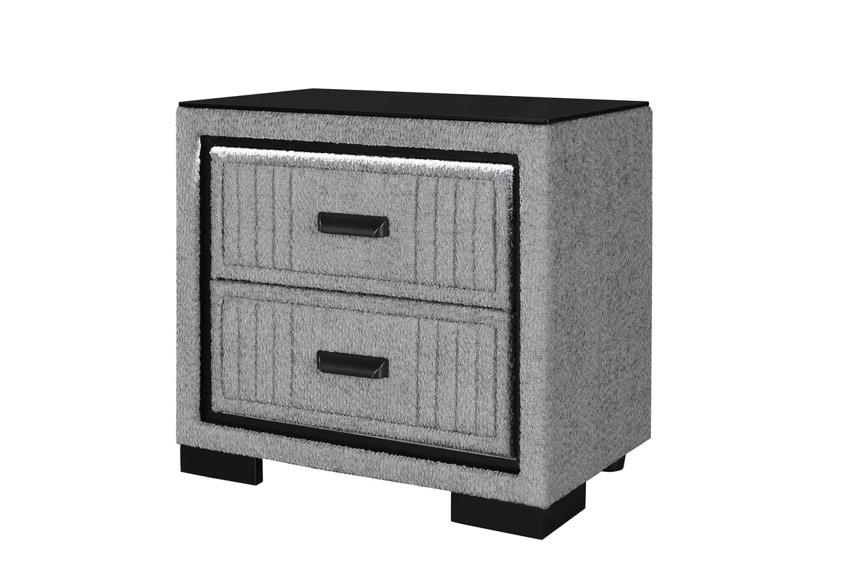 Isabella Grey Nightstand with LED