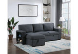 U0202 Dark Grey Reversible Pull Out Sofa Bed
