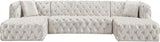 Coco White Velvet 3pc. Sectional (3 Boxes)