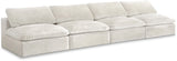 Cozy Cream Velvet Cloud Modular Armless Sofa