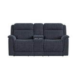 Striker Loveseat w/Console in Bristol Cobalt