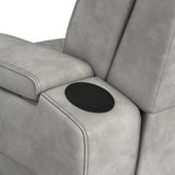 Prime Time P3 3PC Living Room Set with 7 Colors LED in Leather Gel Light Grey-Sofa, Loveseat & Recliner