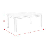 Francesca White Marble Rectangular 5PC Dining Set-Table & Four Black PU Chairs