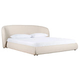 Lambert + Berlin - Modern Beige Fabric + Walnut 4-Piece Bedroom Set