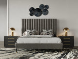 Hemlock - Modern Grey Velvet Bed