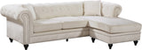 Sabrina Cream Velvet 2pc. Reversible Sectional
