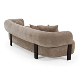 Arnaud - Modern Tan Fabric + Brown Oak Sofa