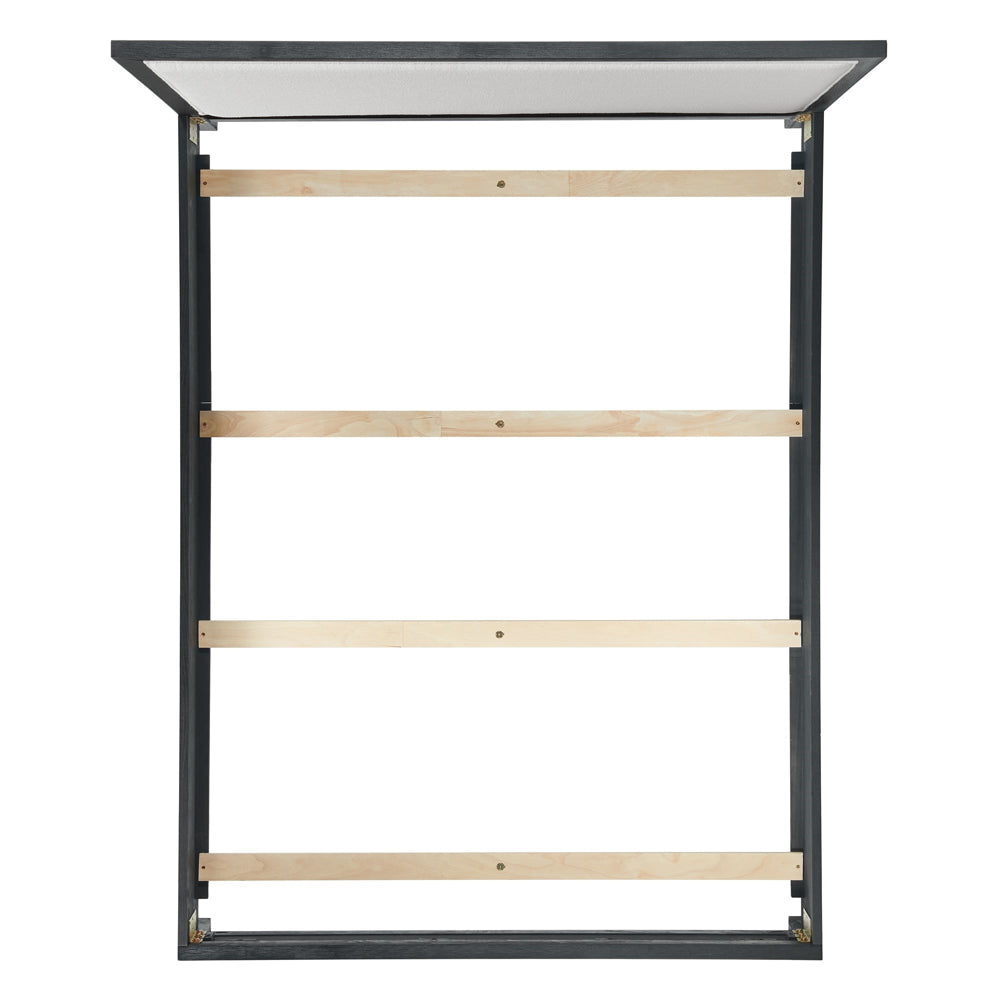 Elements International Versailles King Upholstered Panel Bed in Black