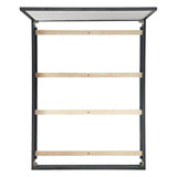 Elements International Versailles King Upholstered Panel Bed in Black