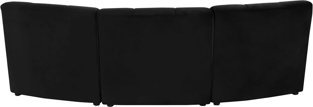 Limitless Black Velvet 3pc. Modular Sectional