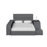 Valari Side Bookcase in Grey PU