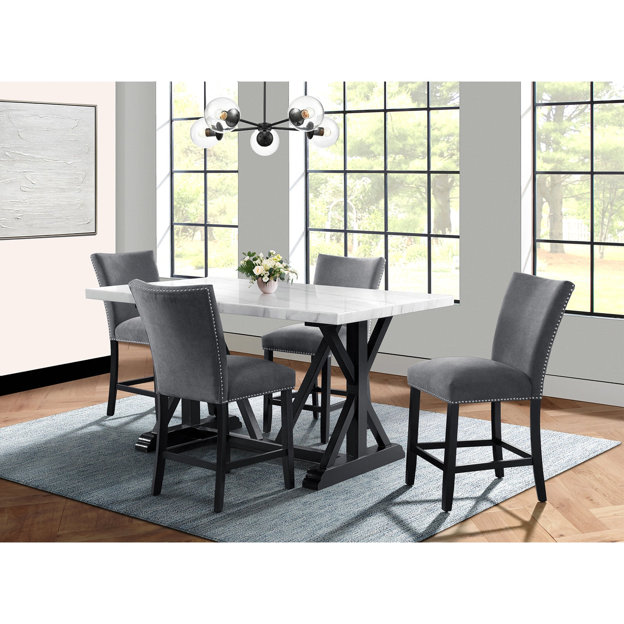 Tuscany 5PC Counter Height Dining Set-Table & Four Chairs