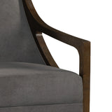Hopkins Chair w/Brown Arm Columbia Charcoal