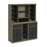Jemma Buffet and Hutch with Light in Grey and Dark Espresso