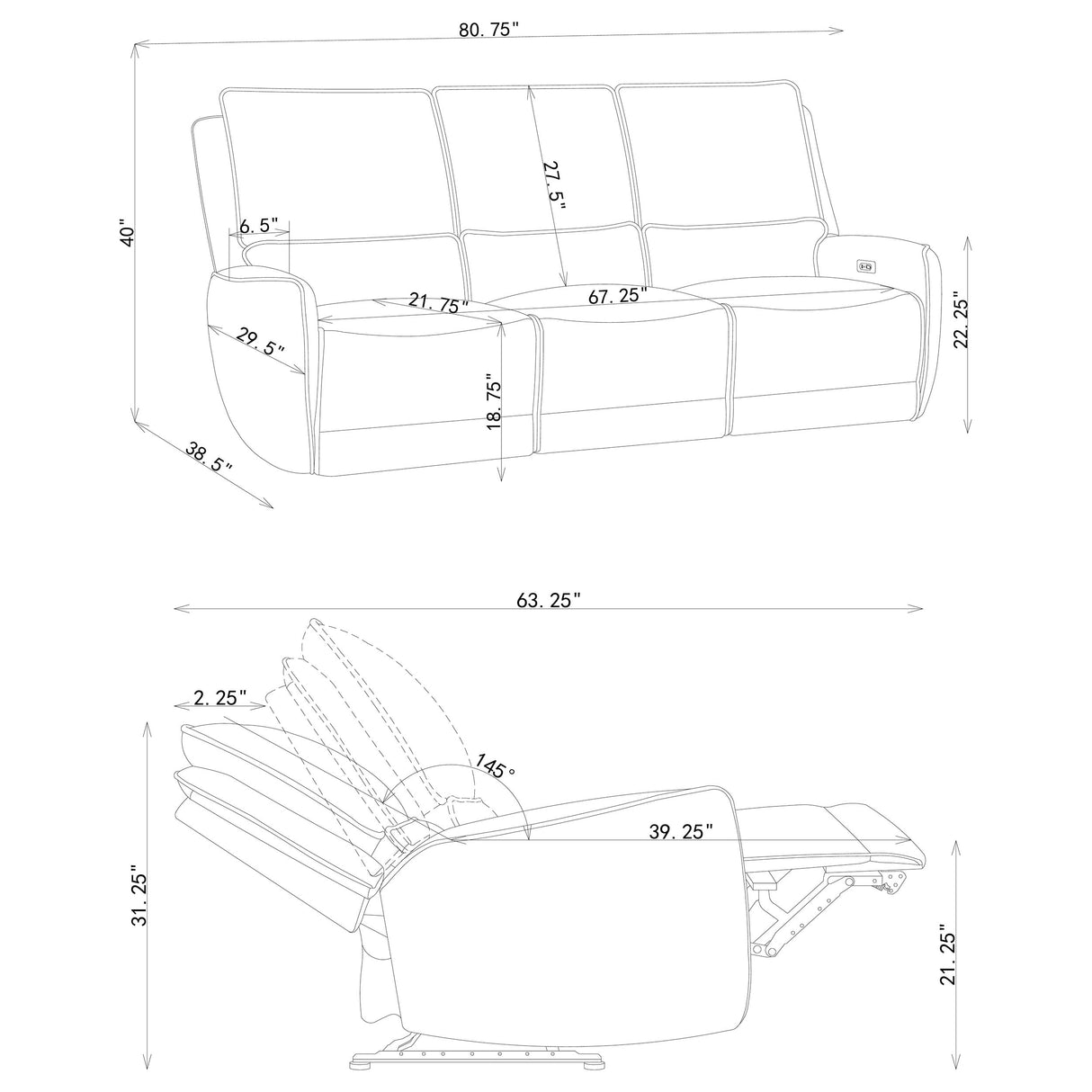 Sylmar Power Reclining Sofa Set