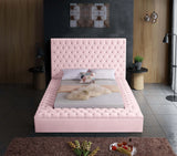 Bliss Pink Velvet Queen Bed (3 Boxes)