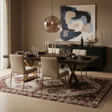 Excel Brown Zebra Wood Veneer Lacquer Extendable Dining Table (3 Boxes)