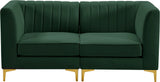Alina Green Velvet Modular Sectional