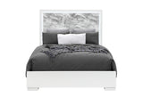 Naomi Silver Marble Bed with LED