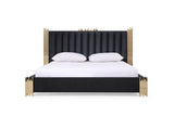 Token - Modern Black + Gold Bed + Nightstands