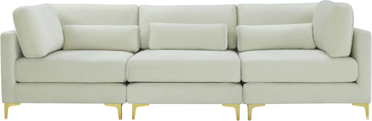 Julia Cream Velvet Modular Sofa (3 Boxes)