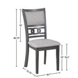 Gia 5 Pc 48" Rectangle Dining Table & 4 Chairs-Gray