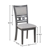 Gia 5 Pc 48" Rectangle Dining Table & 4 Chairs-Gray