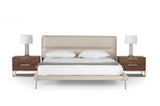 Bergeron - Contemporary Cream Woven Fabric Bed