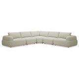 Evans - Contemporary Off-White Fabric Modular Sectional Sofa-5-Piece Sectional