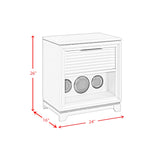 Denmark 1-Drawer Nightstand with Speaker and USB in White