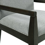 Donovan 7PC Standard Height Dining Set-Table, Four Side Chairs & Two Arm Chairs in Gray