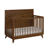 Malia Crib with High Headboard and Guardrail in Walnut