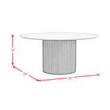 Sylvie Occasional Table Set with White Faux Marble Top and Base