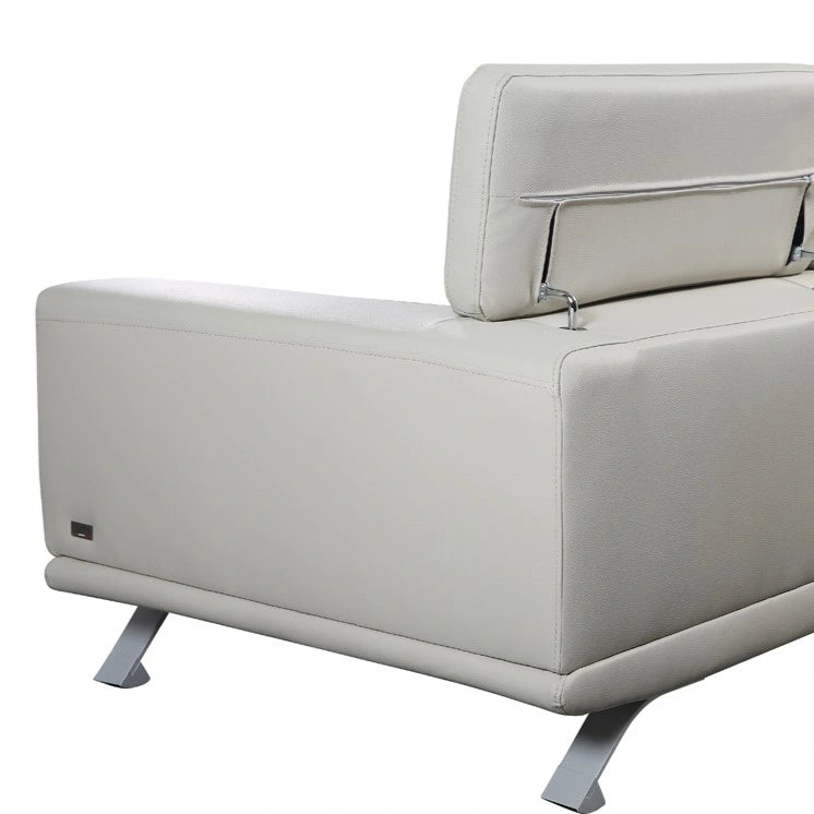 Brustle Modern Light Grey Eco-Leather Lounge Chair