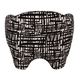 Hurd - Modern Black + Beige Pattern Fabric Accent Chair