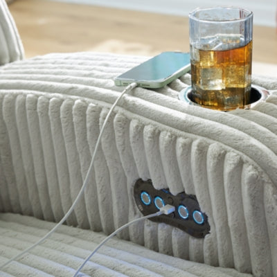 Forest Lake Power Reclining Loveseat with Console - galleria furniture outlet