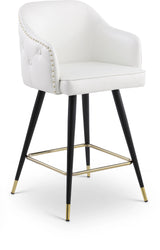 Barbosa White Faux Leather Counter/Bar Stool