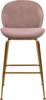 Paris Pink Velvet Stool