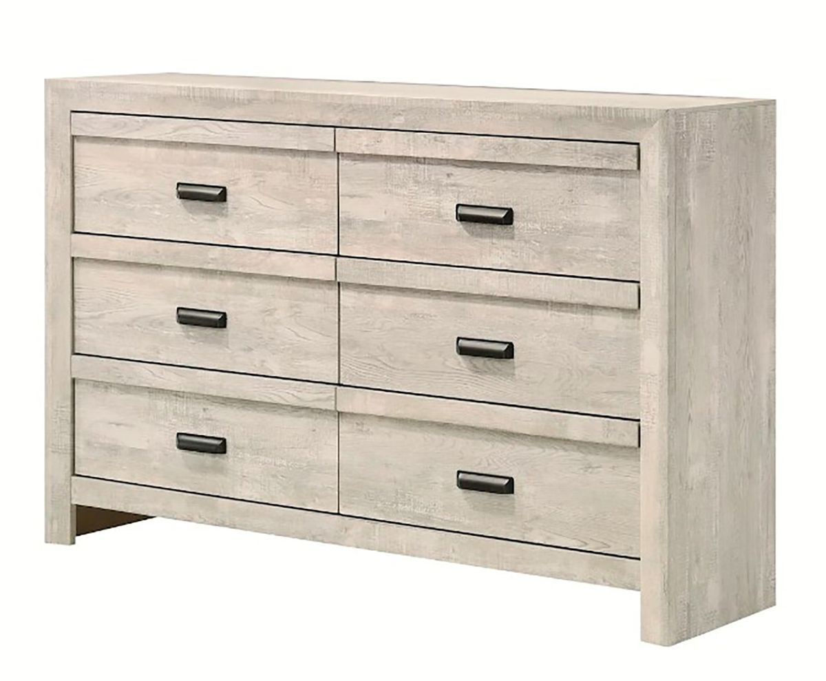 Crown Mark Furniture Valor 6 Drawer Dresser in Gray image
