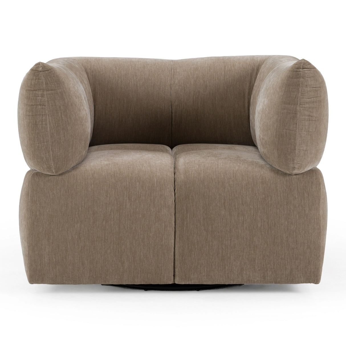 Marisol - Modern Taupe Fabric Swivel Accent Chair