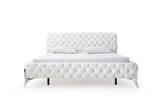 Legend Modern White Bonded Leather Bed