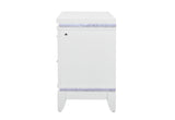 Alina White Nightstand with LED and USB