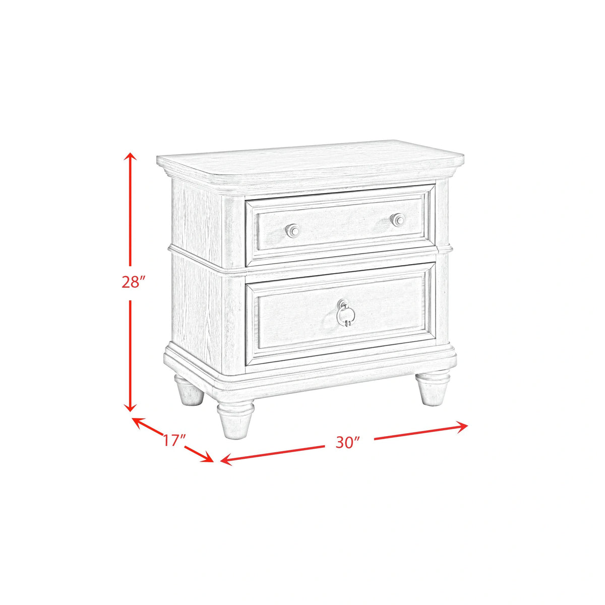 Whit-Ash Panel Bedroom Set in Light Grey