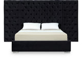 Grande Black Velvet Queen Bed (3 Boxes)